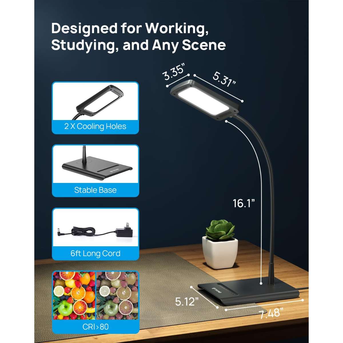 Tron table lamp, bright dimmable eye protection table lamp