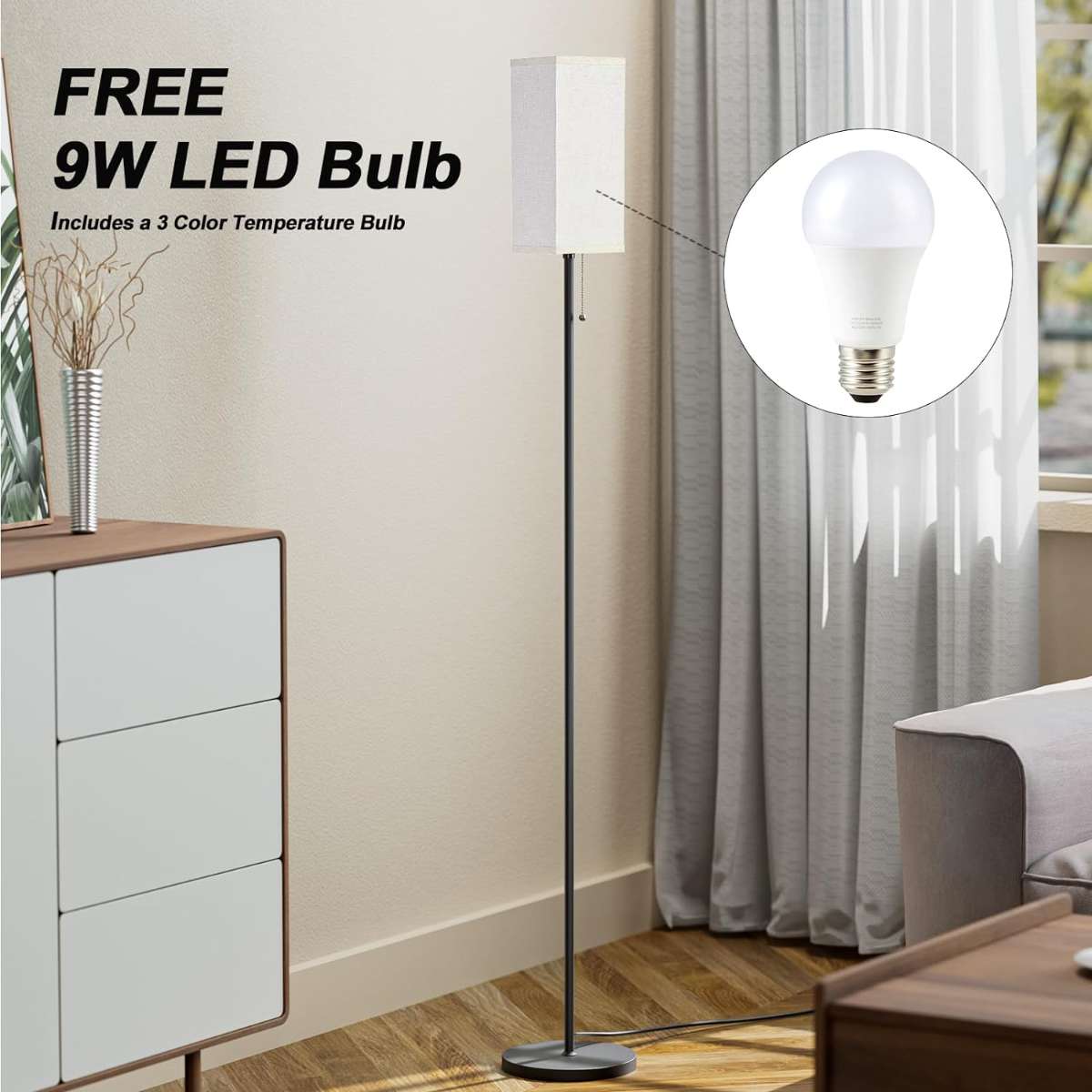 3-way dimmable touch console light, warm white living room color