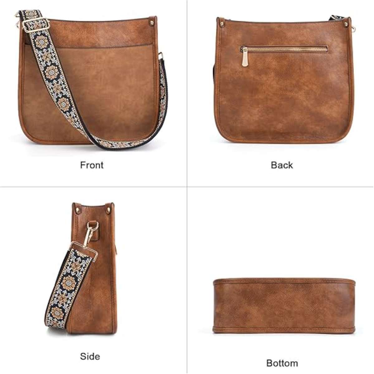 HKCLUF Women's Crossbody Bag Vegan Leather Tote