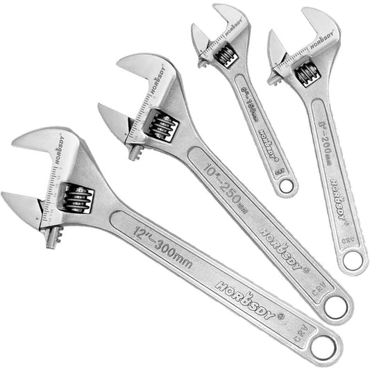 HORUSDY 4-Piece Adjustable Wrench Set, CR-V Steel