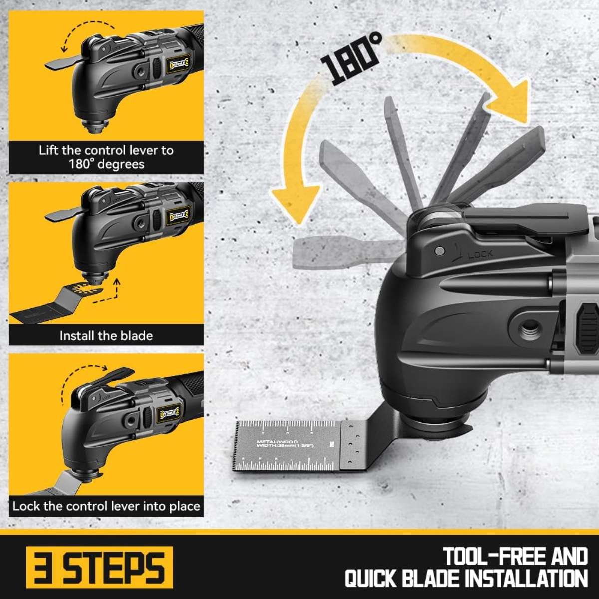 Cordless swinging tool for Dewalt 20V battery (battery not included)