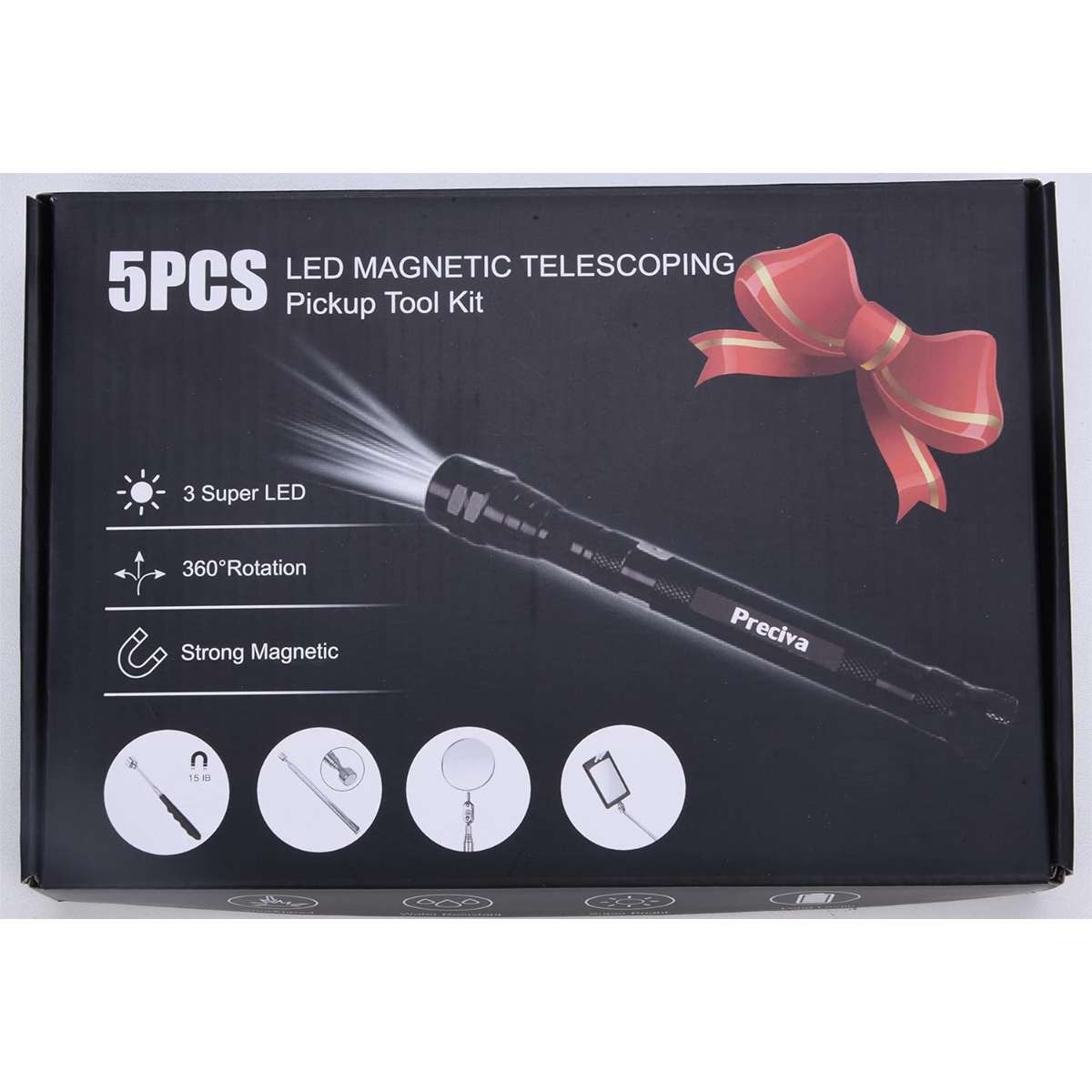 Preciva 5PCS Magnetic Retractable Pickup Kit (Battery Included)