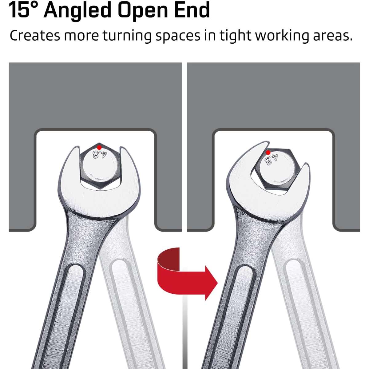 24-piece universal combination wrench set with roll bag