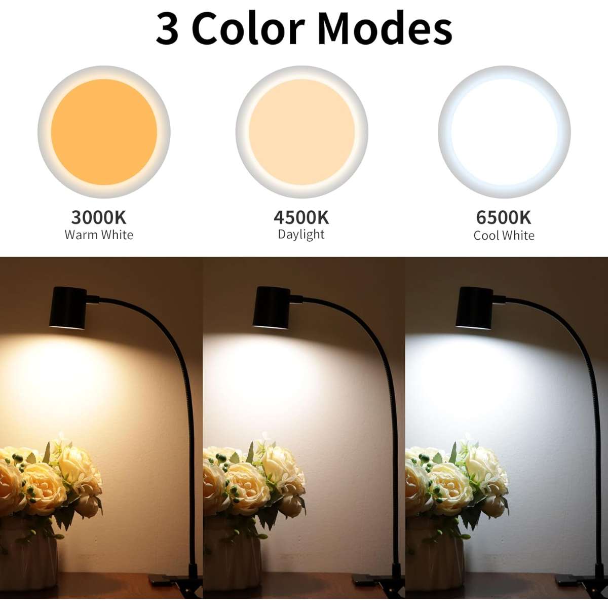 Dott Arts table lamp with 3 colors headboard black