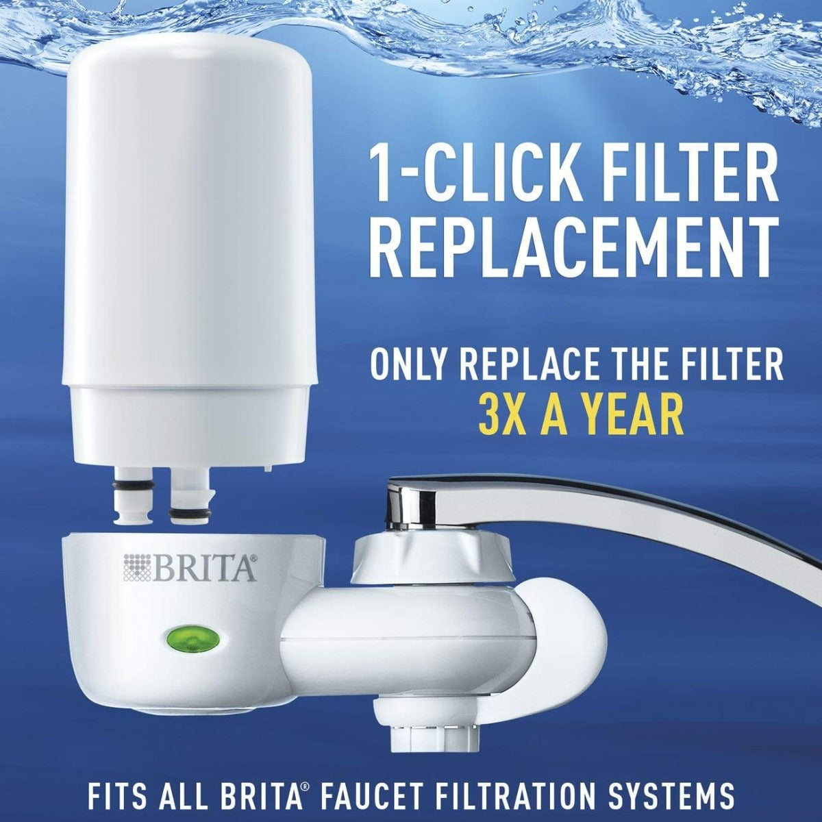Brita tap water filter BPA Free – Chrome, 1 Count