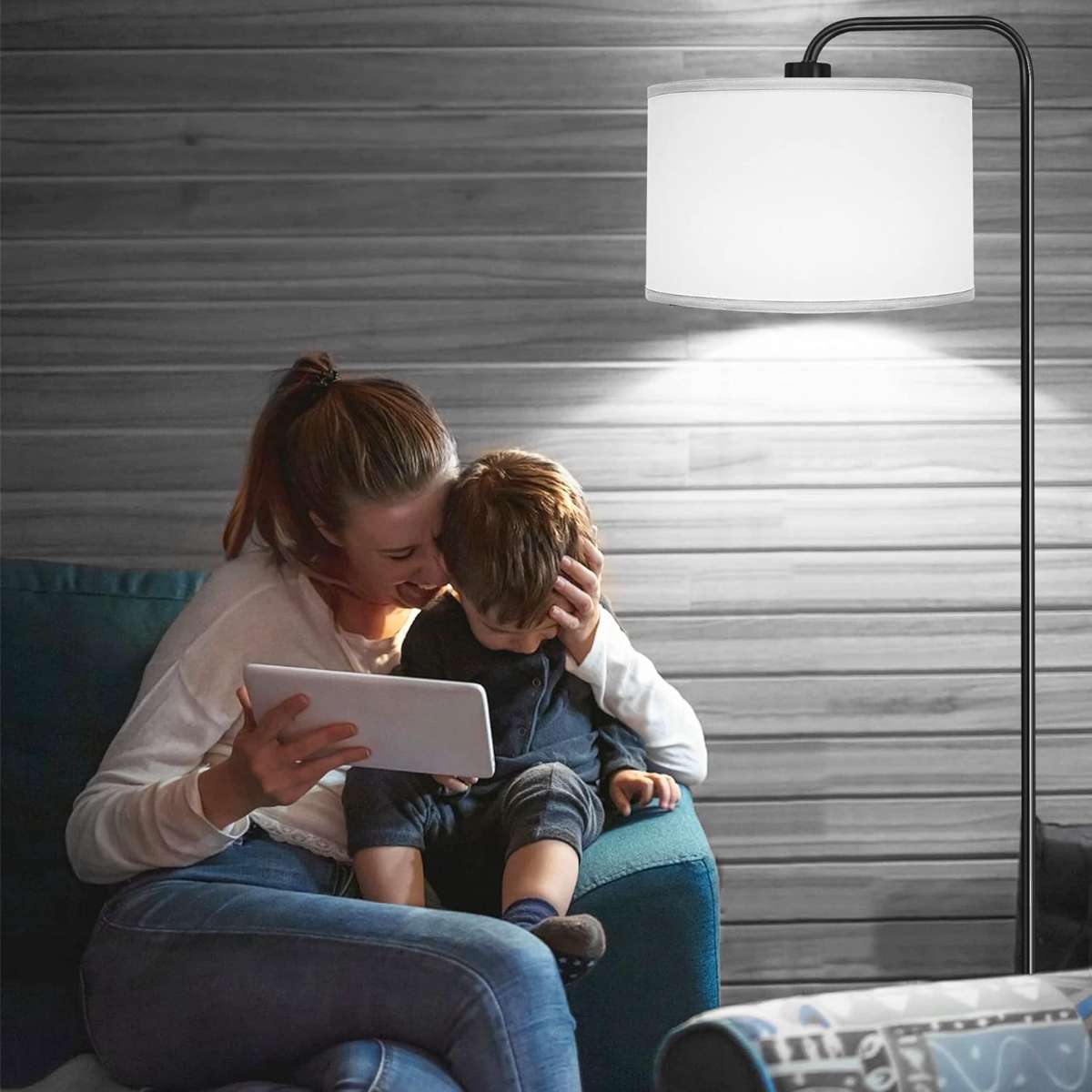 [Upgraded] living room LED floor lamp, black