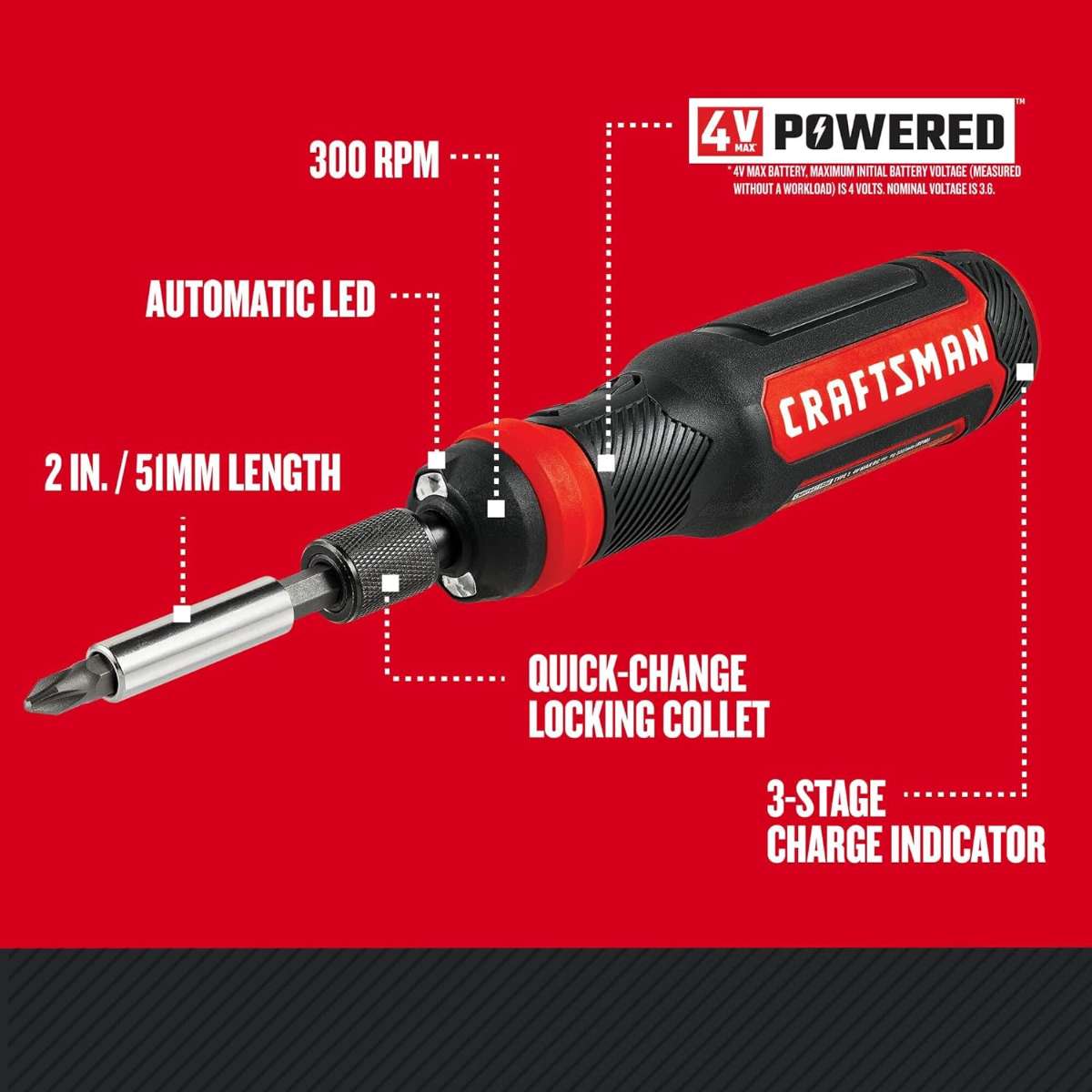CRAFTSMAN 4V ELECTRIC SCREWDRIVER SET, (CMHT66718B20)