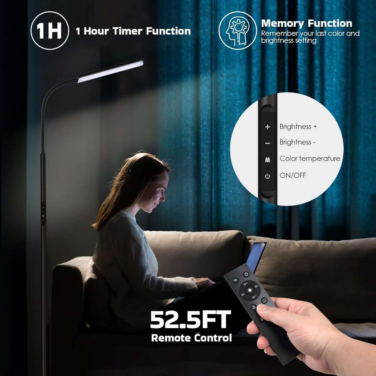 Dimunt LED Floor Lamp, Bright 15W Floor Lamp