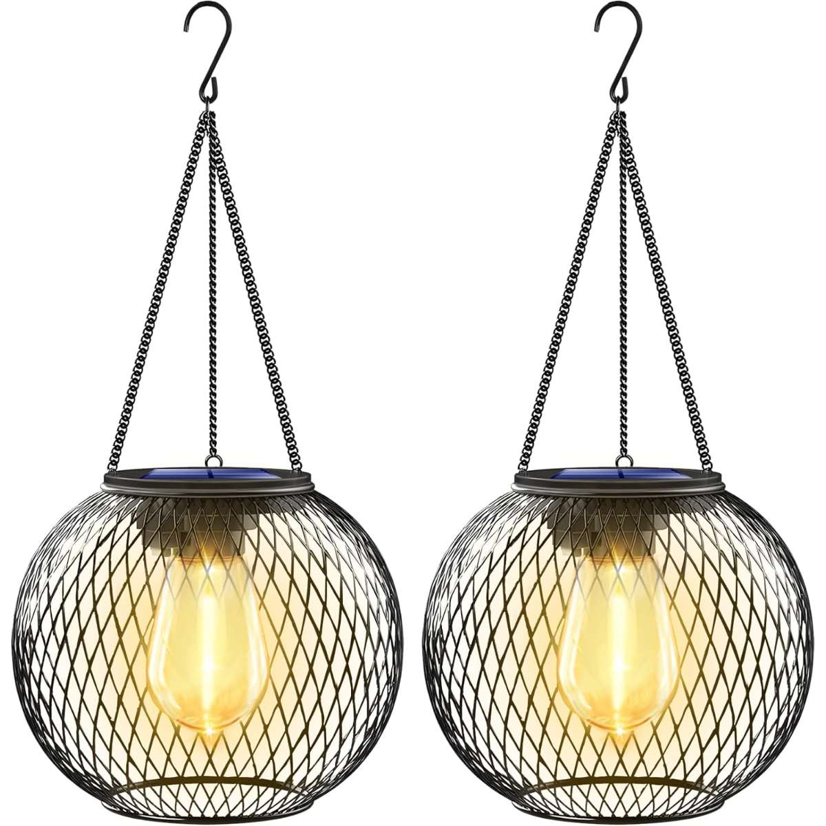 UBright Solar Outdoor Light Upgrade Hanging Solar Light 2-Pack