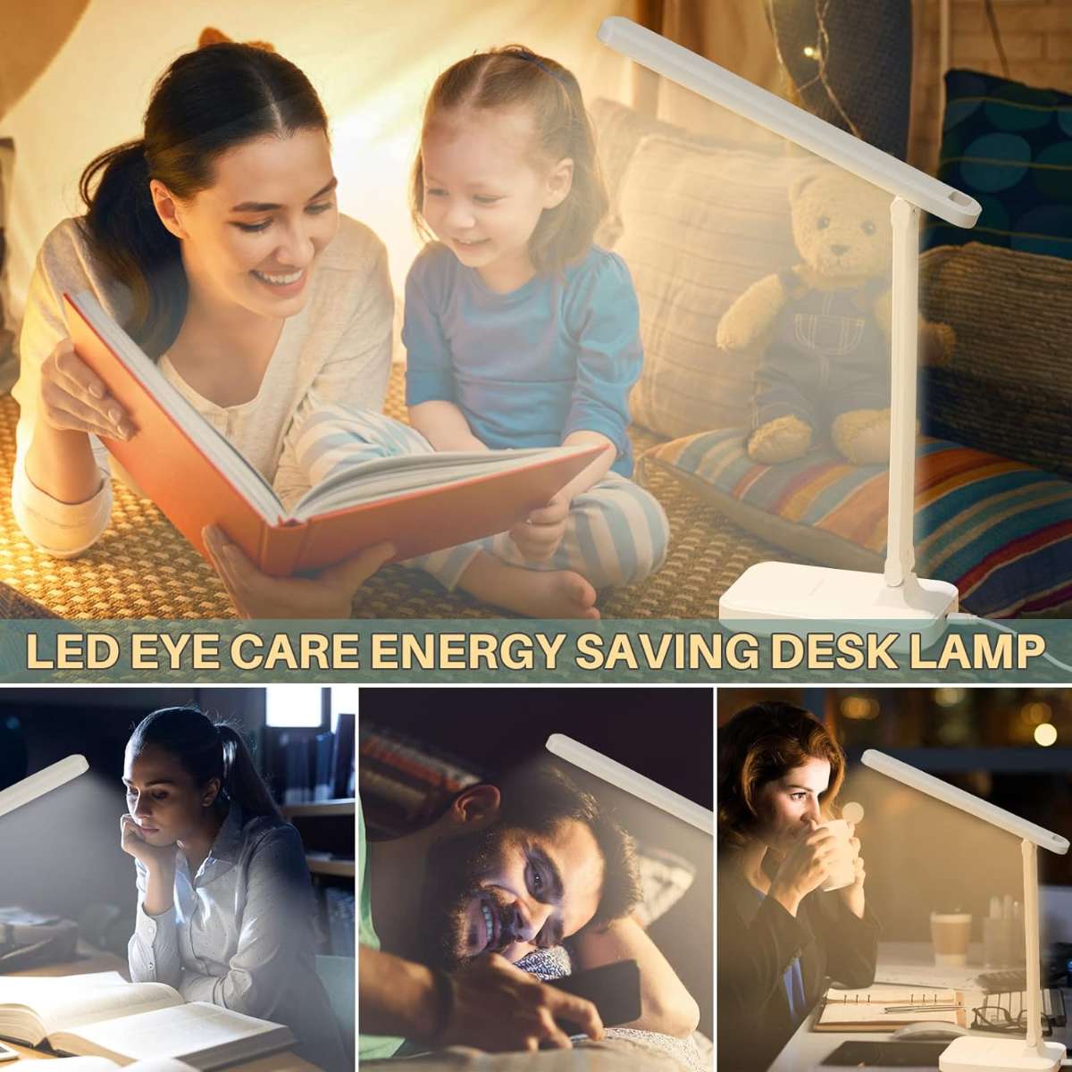 LED table lamp with touch control reading