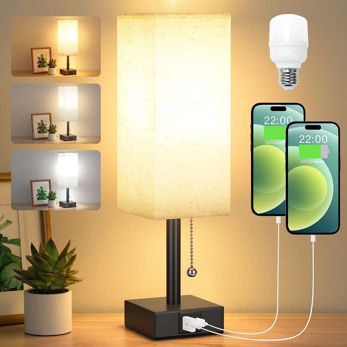 3 color hotbed table lamps (including LED bulbs)