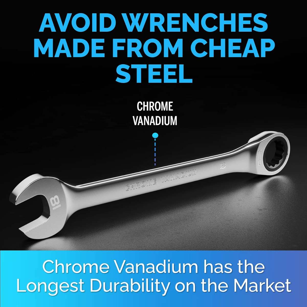 TOOLGUARDS 18mm Wrench SLIM DESIGN Ratchet Wrench