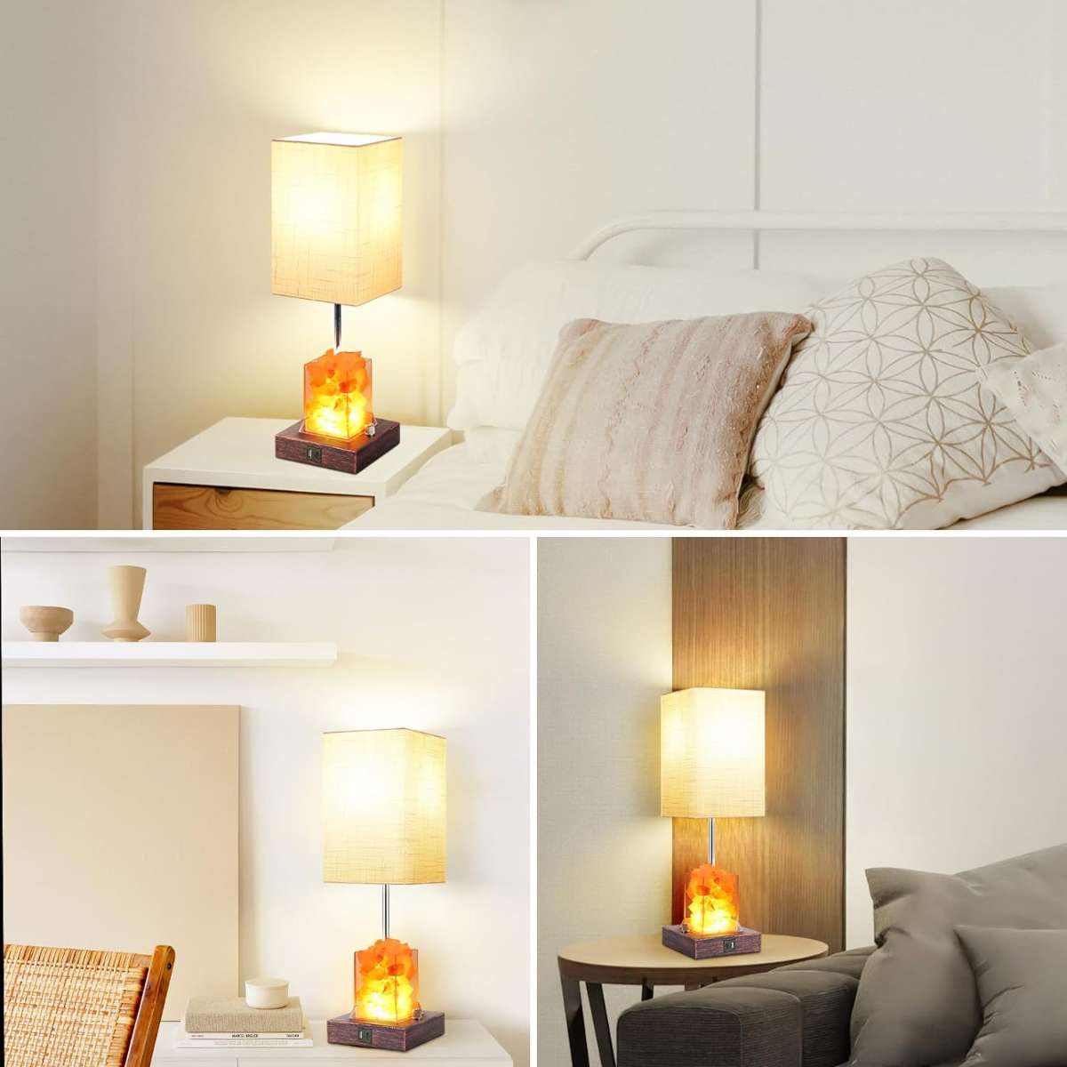 Dott Arts Touch Table Lamp with USB port and AC power outlet