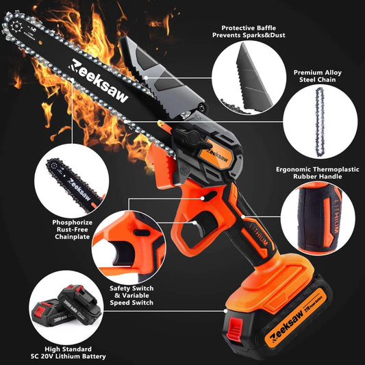 Mini Chainsaw 6 Inch Cordless - Garden Yard Time-Saving Tool