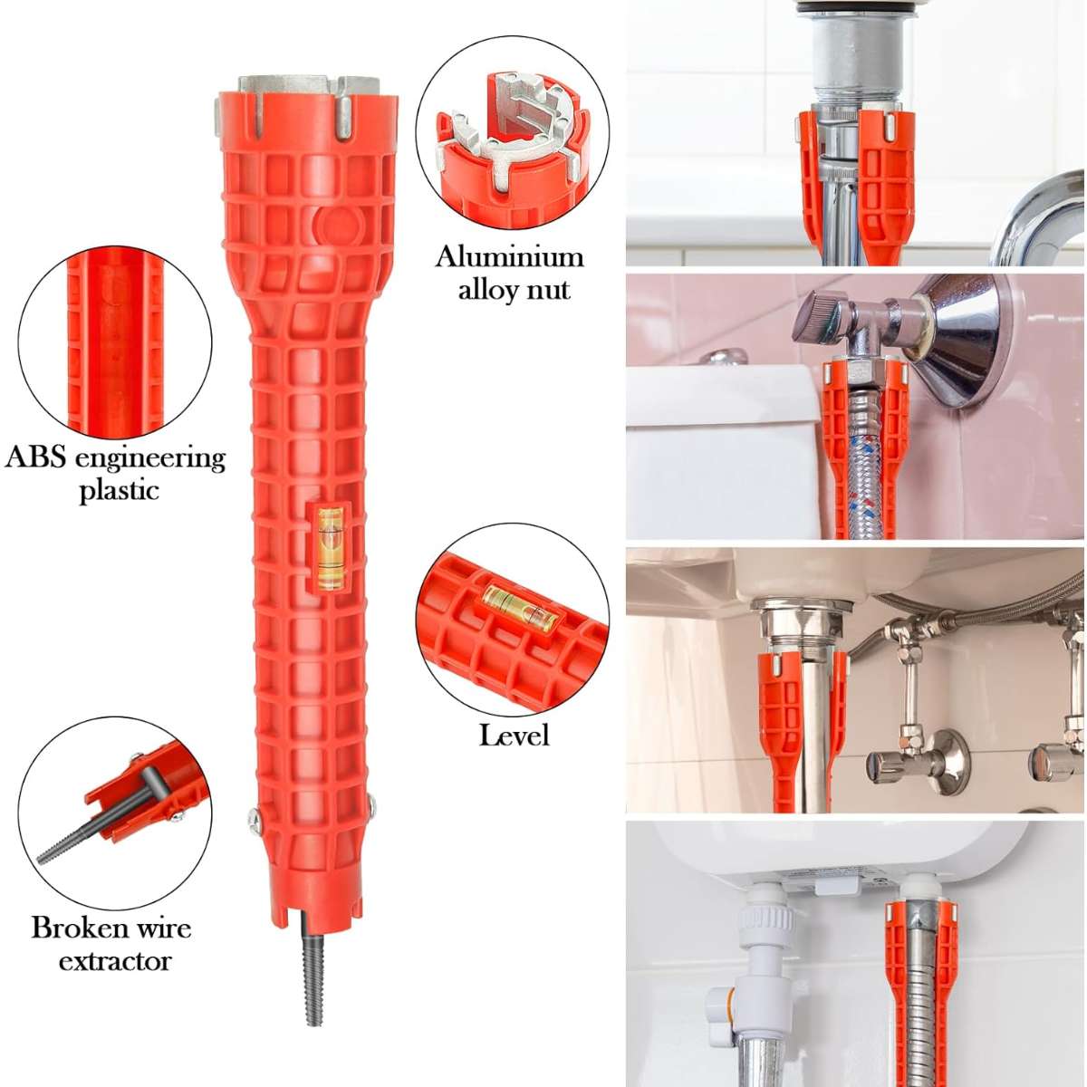 Multi-tool for faucet and sink installers (one-way)