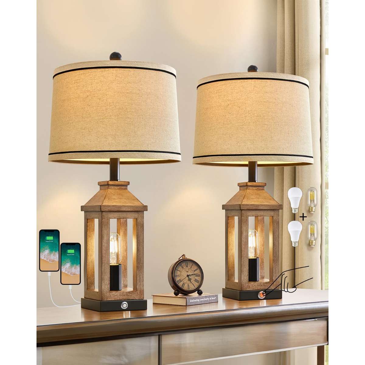 23.75" farmhouse dual USB charging ports