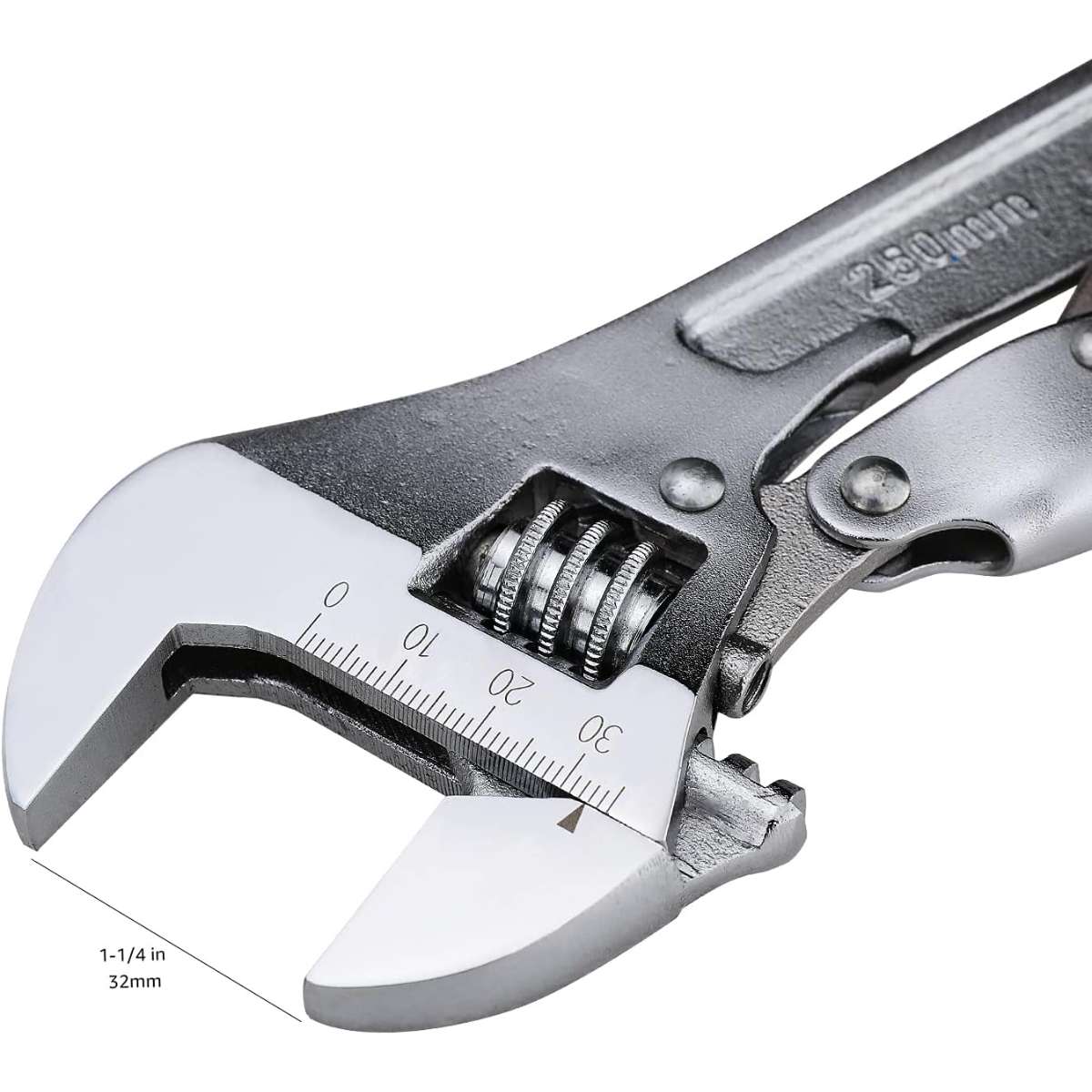 Amazon Basics Locking Adjustable Wrench, 10 inch x 2.7 inch x 0.75 inch