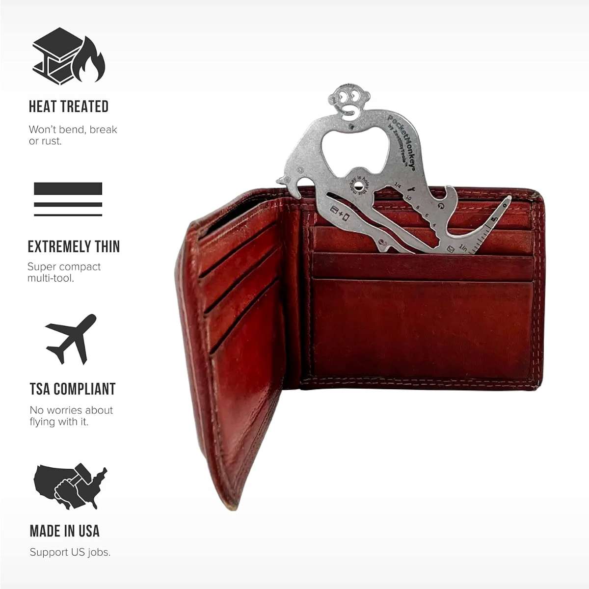 Wallet multi-tool, PocketMonkey 12-in-1 credit card tool