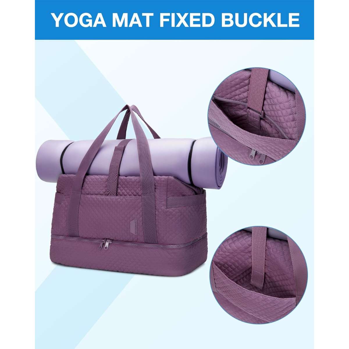 BAGSMART LARGE GYM BAG WITH YOGA MAT BUCKLE