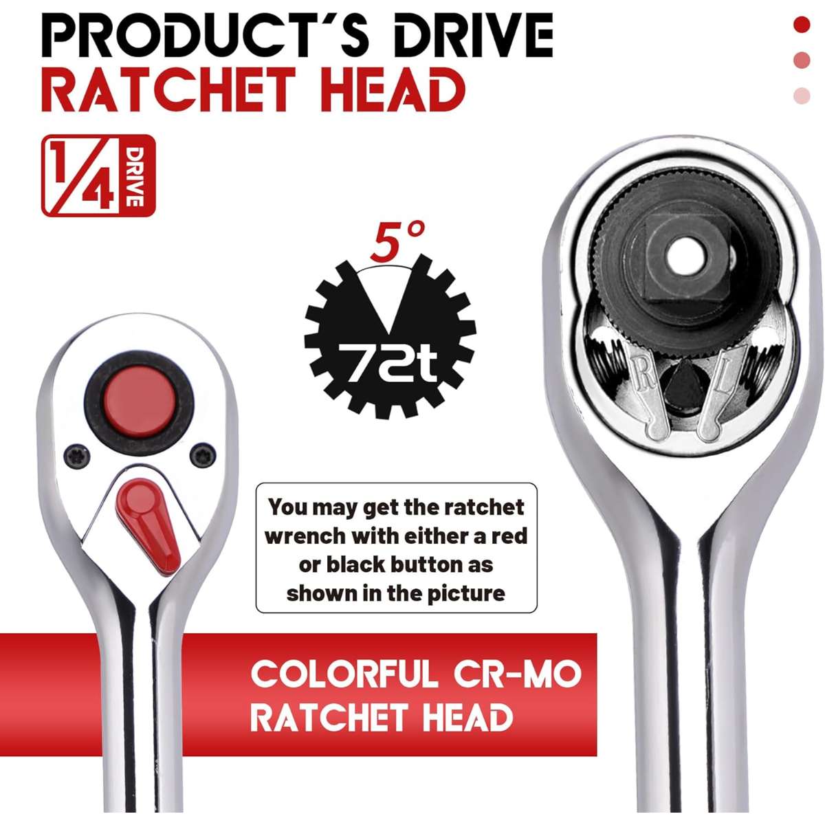 1/4" Drive Ratchet Wrench - 5.9" 15cm