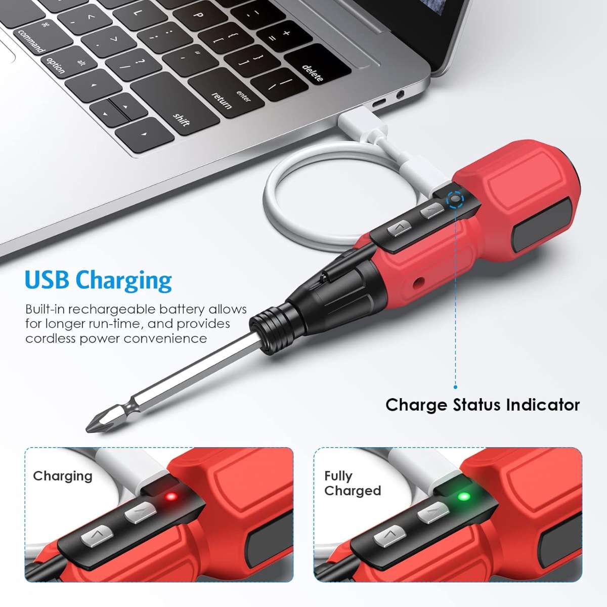 AMIR cordless screwdriver red