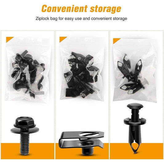 GOOACC GRC-70 35PCS Fixing Fastener Rivet Clip, Black