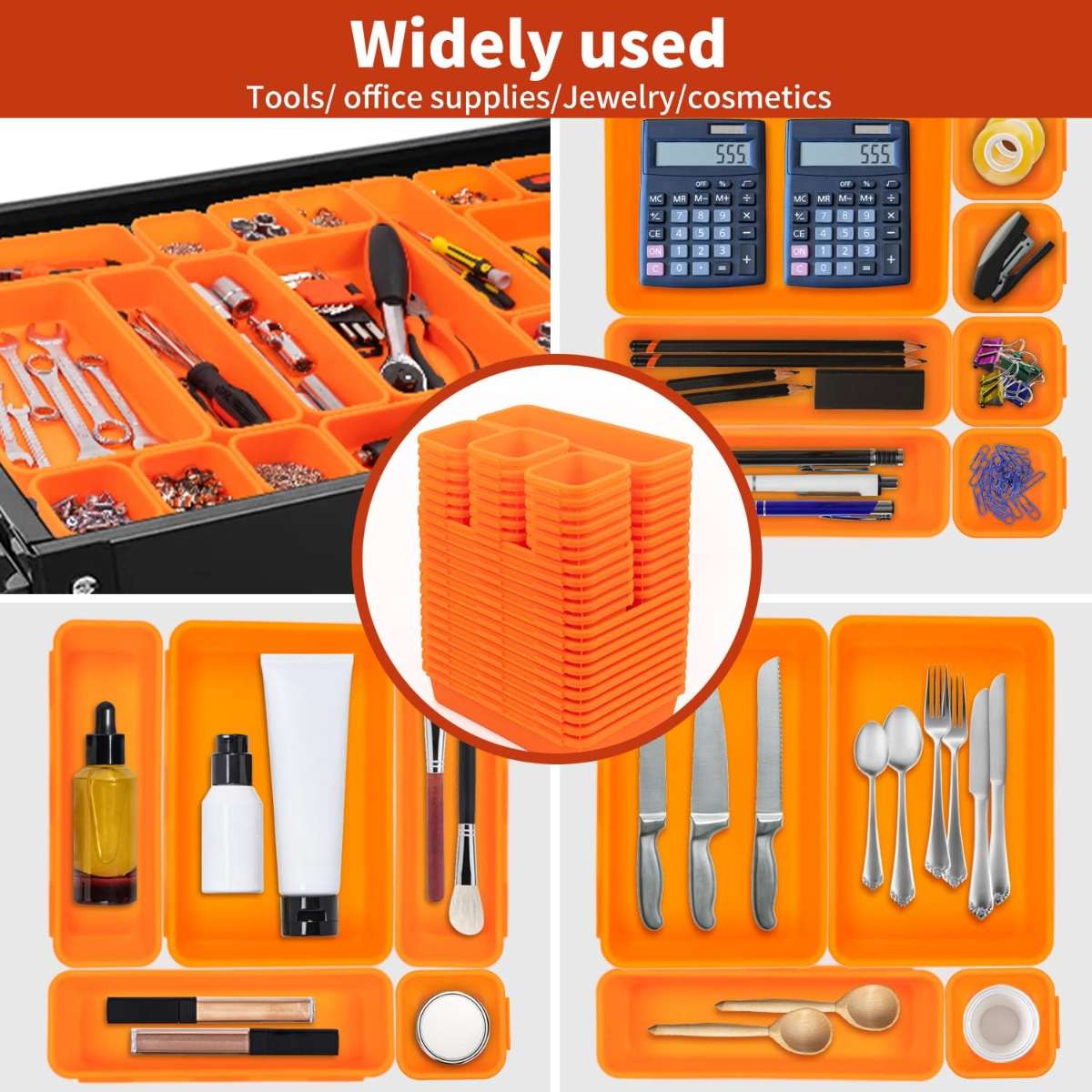 45 Pack Toolbox Organizer Tool Tray Divider Orange