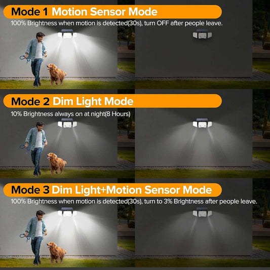UME Solar Outdoor Light 332 LED 7000K, 2 pack