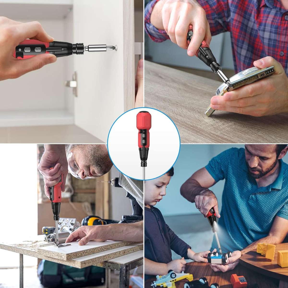 AMIR cordless screwdriver red