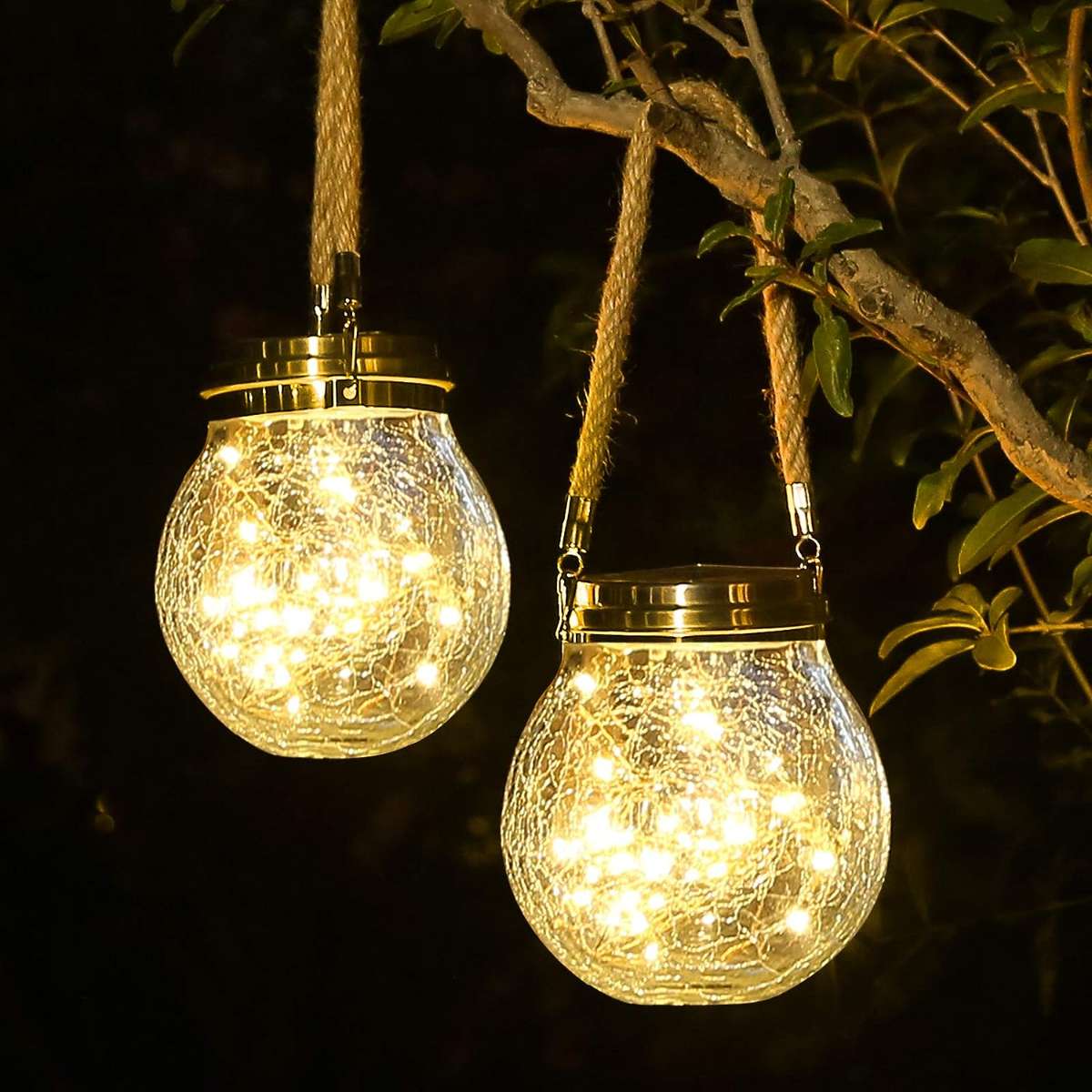 ( ROSHWEY SOLAR LANTERNS, SET OF 2 OUTDOOR LANTERNS, WARM ( )