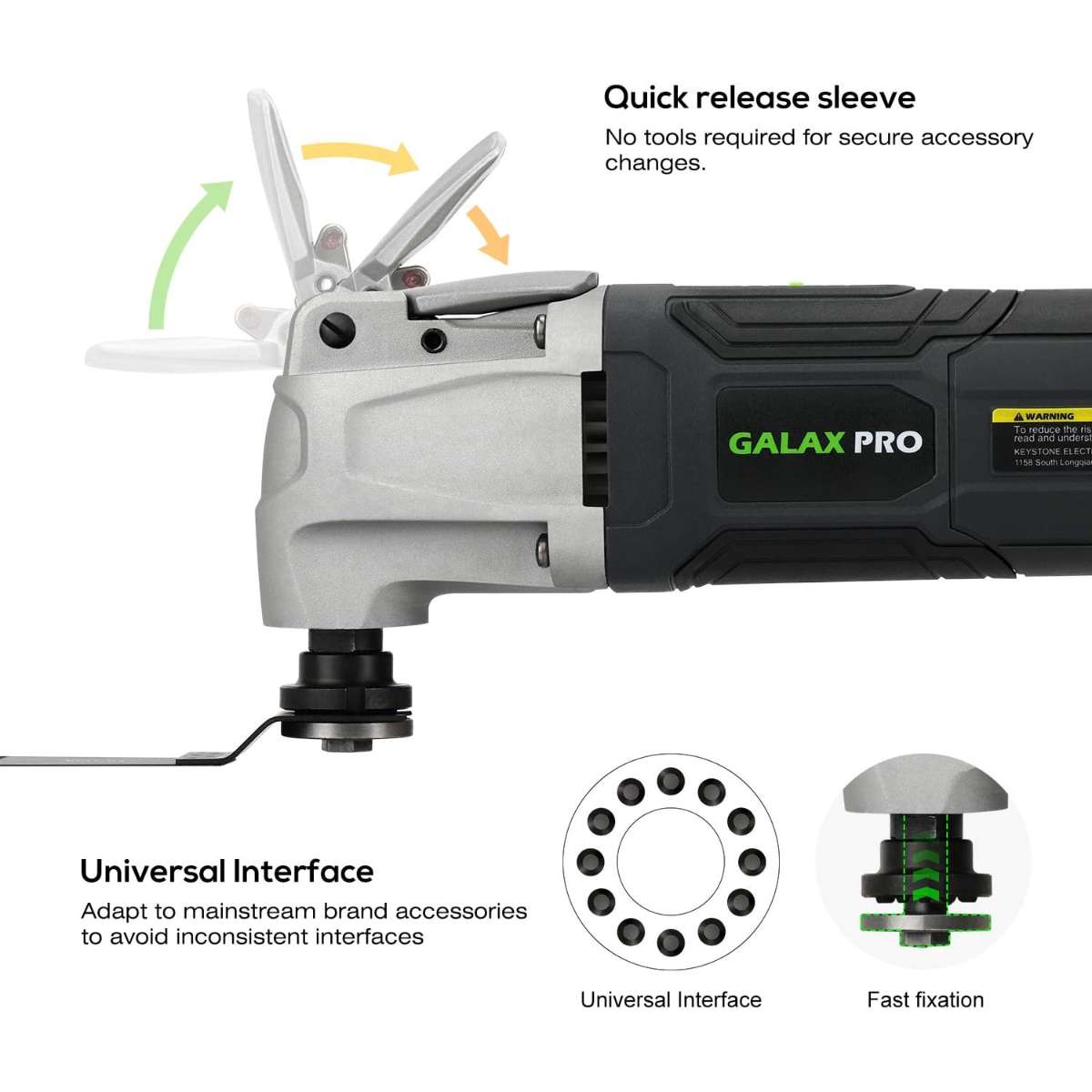 GALAX PRO 2.4Amp 6 Variable Speed Swing Multi-Tool Kit