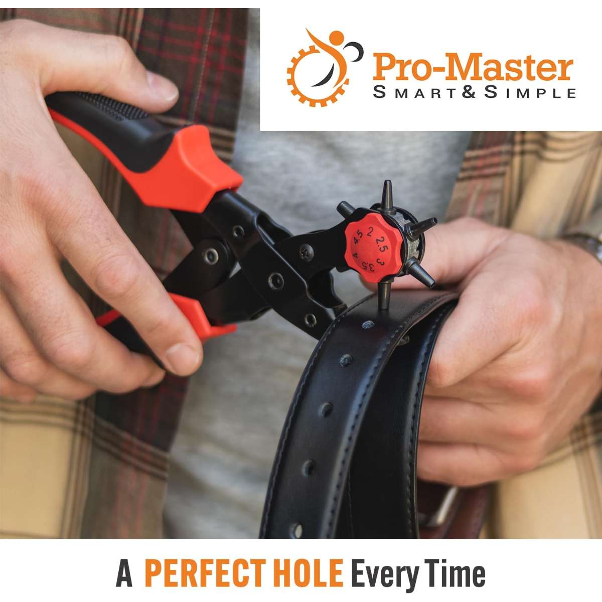 Professional leather punching tool for belts, straps, handbag straps, etc