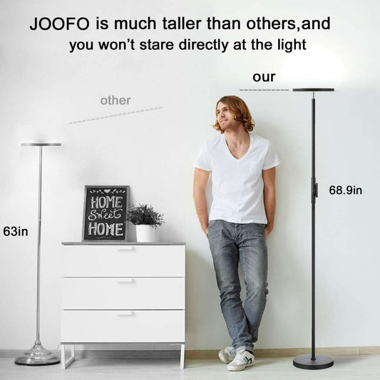 JOOFO Floor Lamp, 30W/2400LM (Black)