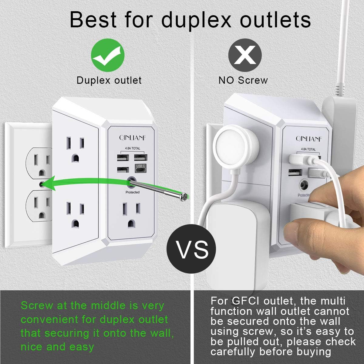 Wall Charger, Surge Protector (3U1C)