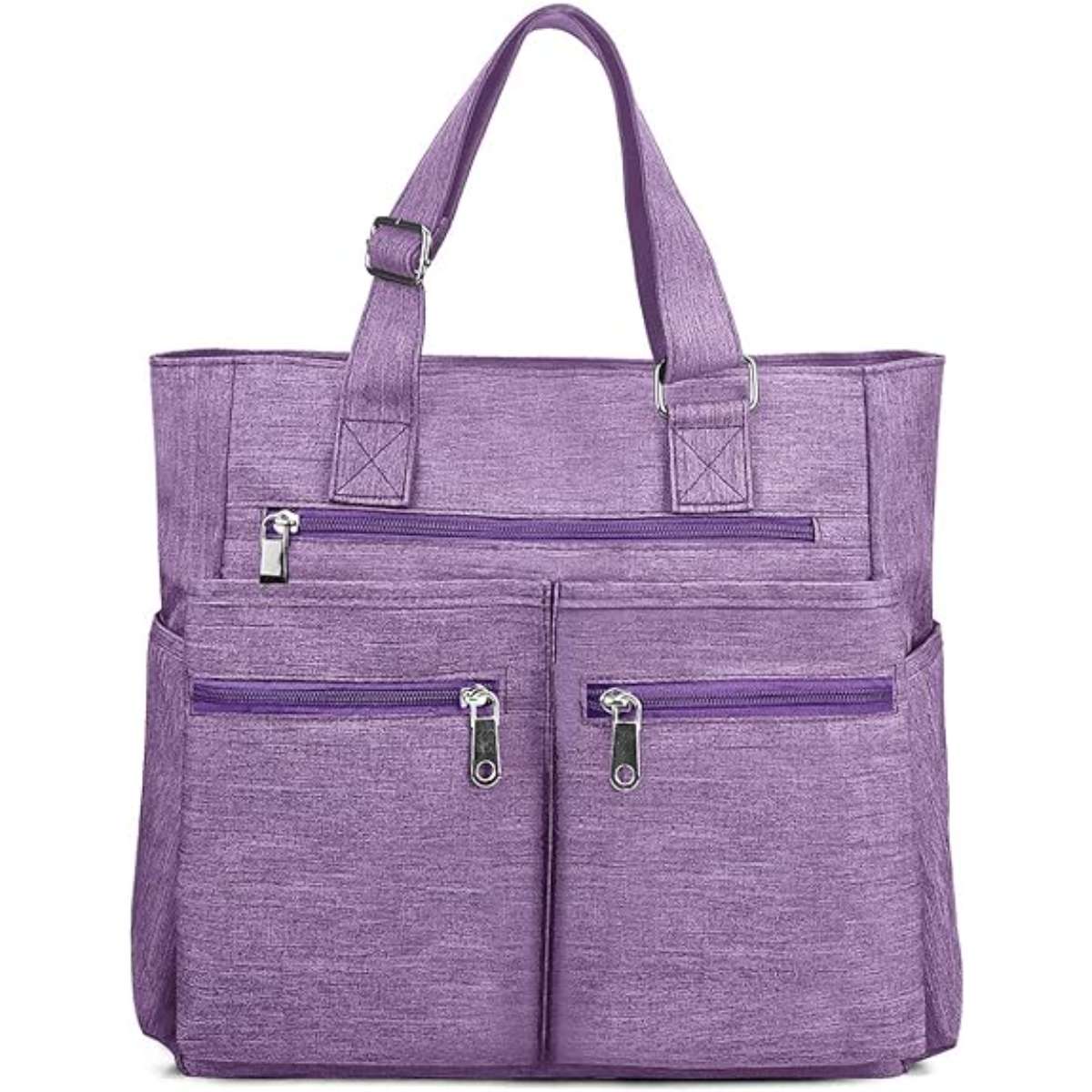 Canvas tote bag waterproof nylon multi-pocket shoulder bag