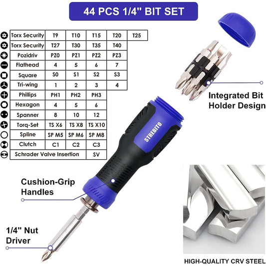 STREBITO Precision Screwdriver Set of 191 Multi-Position Screwdrivers