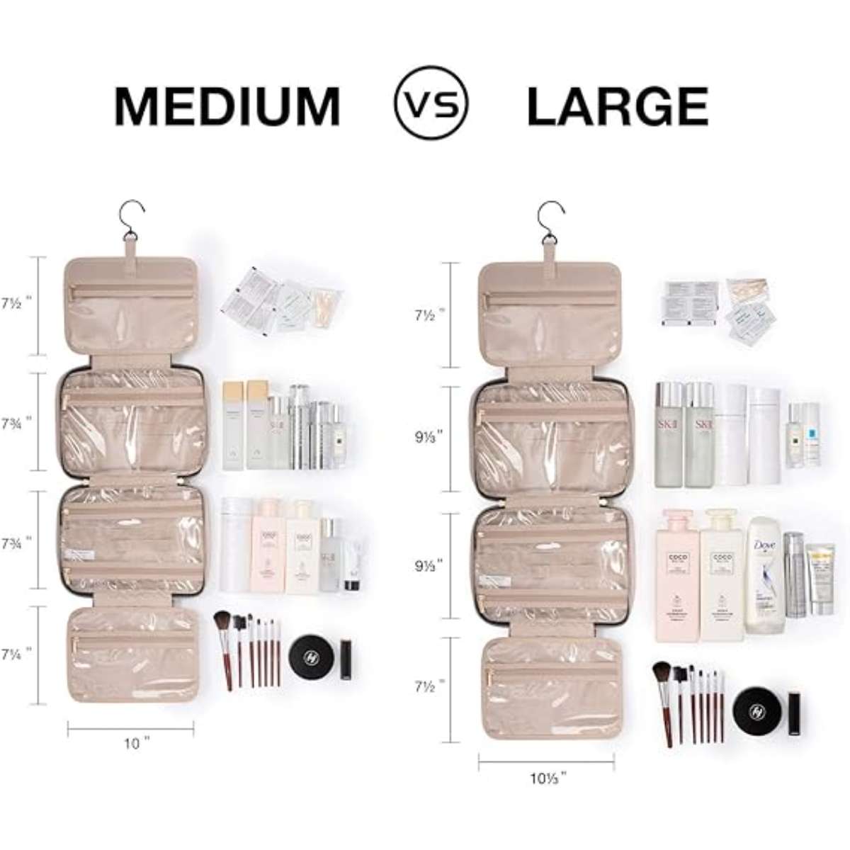 BAGSMART toiletry bag travel bag with hook