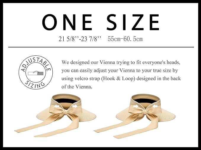 Pineapple&Star Vienna Visor Women’s Summer Sun Straw Packable UPF 50+ Beach Hat