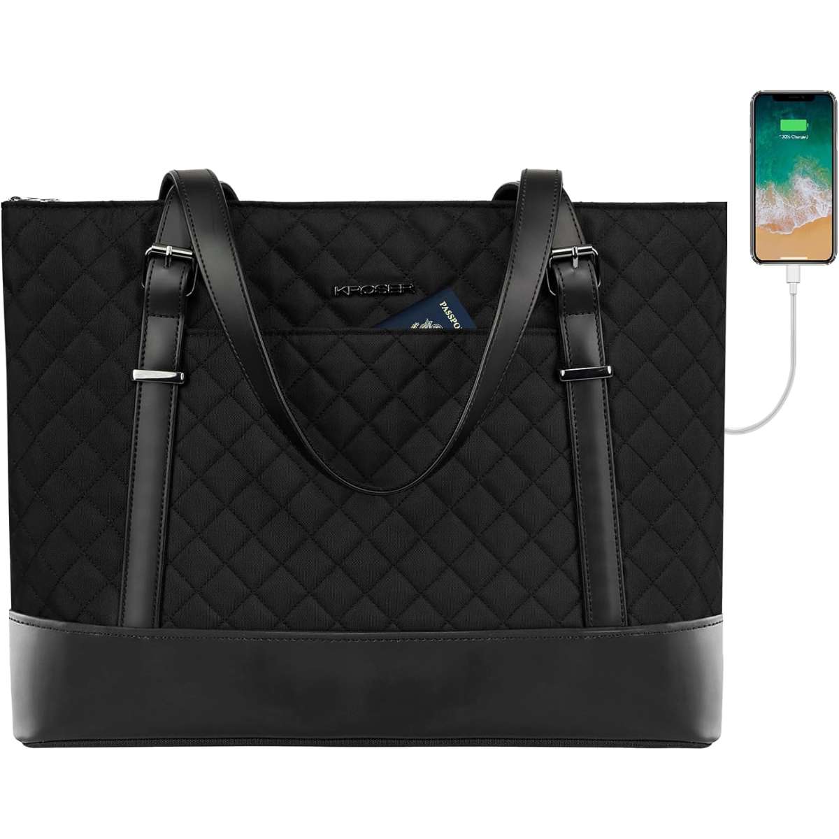 KROSER laptop tote bag 15.6" (quilted)