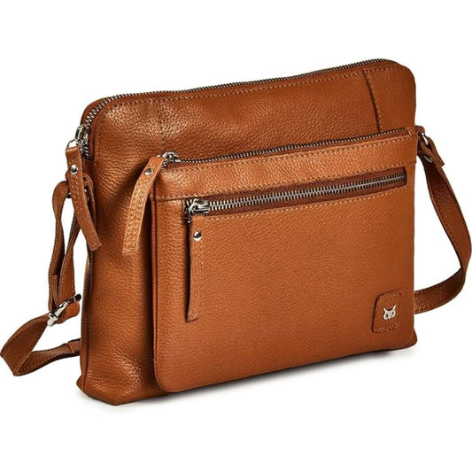 Wise owl accessory small soft pebbles leather cross-body tote