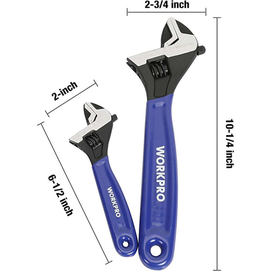 WORKPRO 2-PIECE ADJUSTABLE WRENCH SET