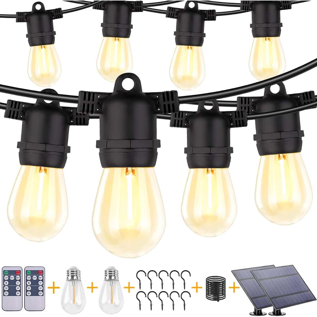 Dott Arts Solar Lights Outdoor 96ft 2-Pack Solar String Lights