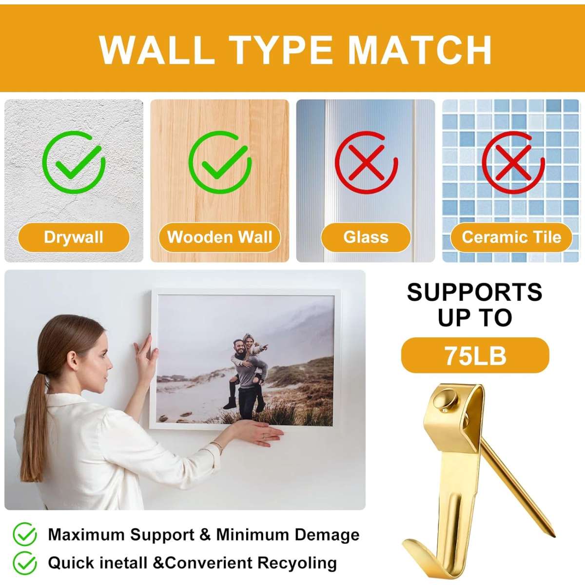 KURUI 303Pcs Picture Hanging Kit