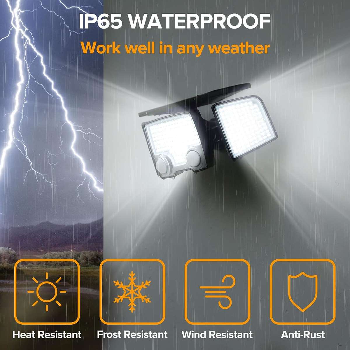 UME Solar Outdoor Light 332 LED 7000K, 2 pack