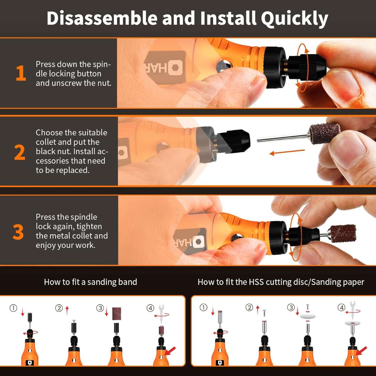 HARDELL MINI CORDLESS ROTARY TOOL KIT, DIY CRAFTS