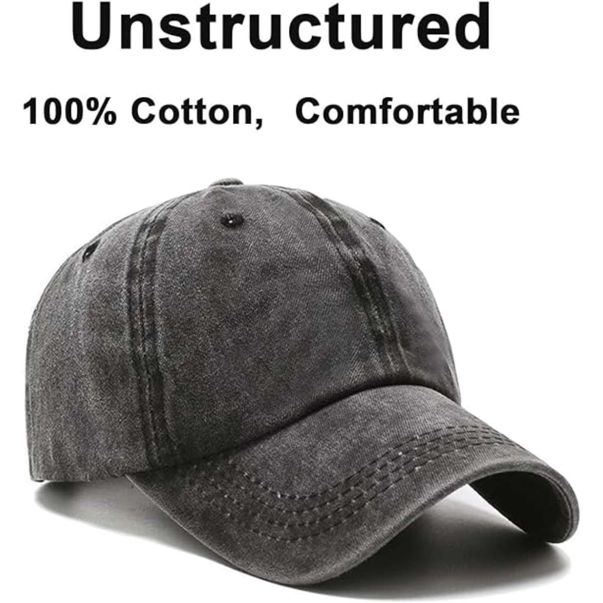 Baseball caps, golf dad hats, adjustable low-profile cotton caps