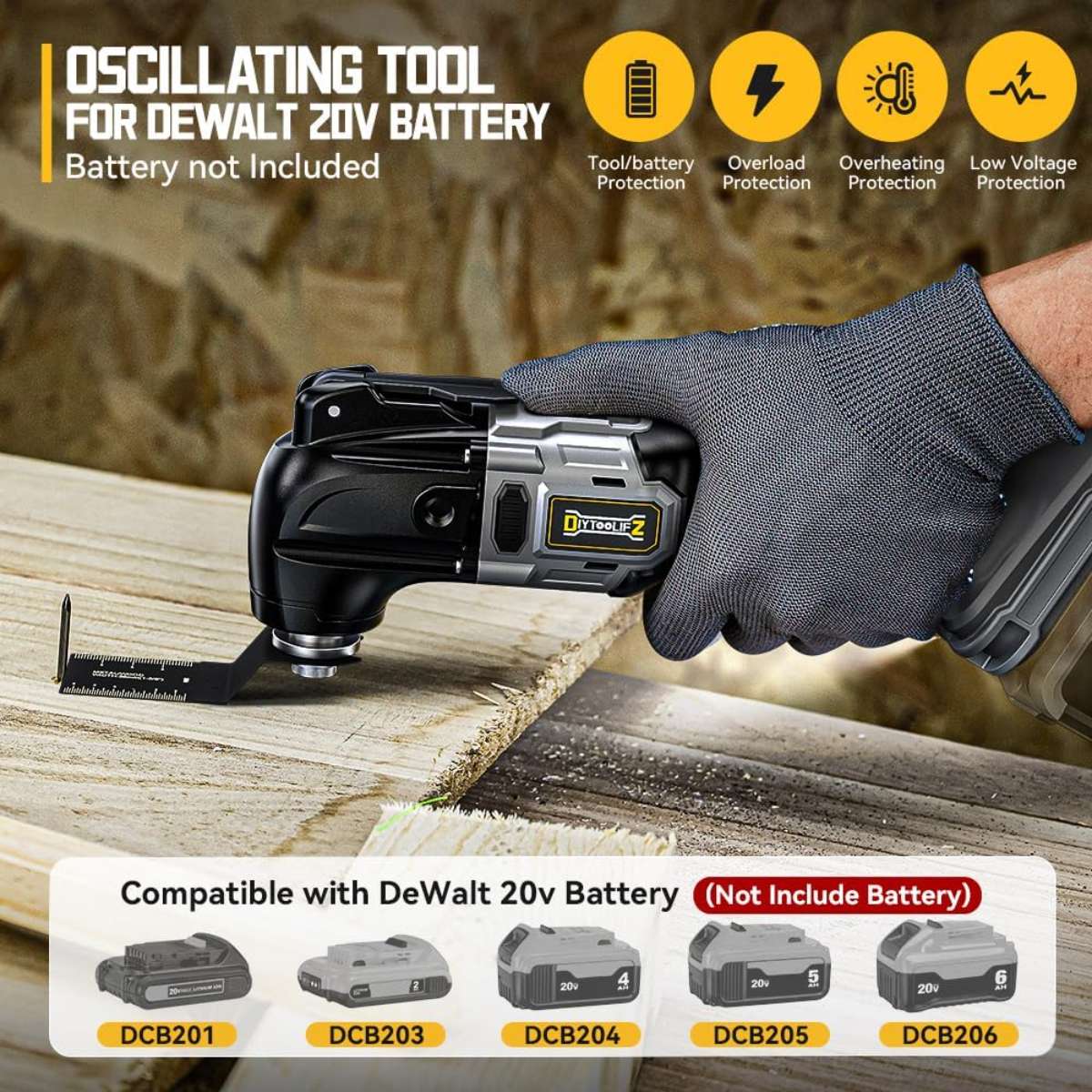 Cordless swinging tool for Dewalt 20V battery (battery not included)