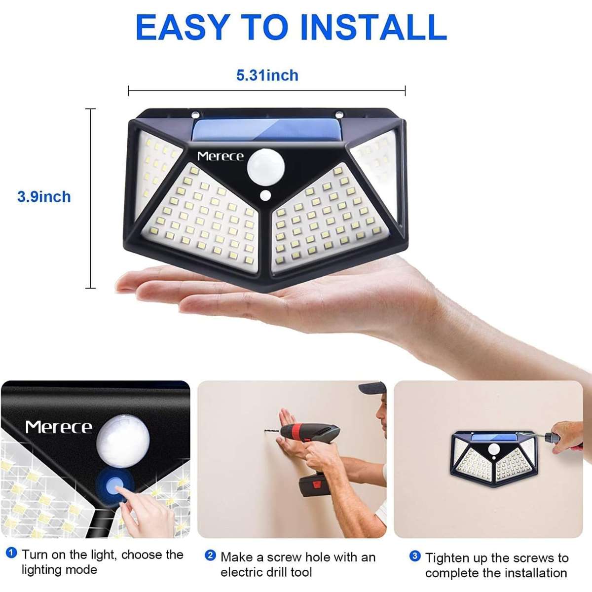 VINHMOR Solar Lights Outdoor 6-Pack, 100LED/3 Pattern