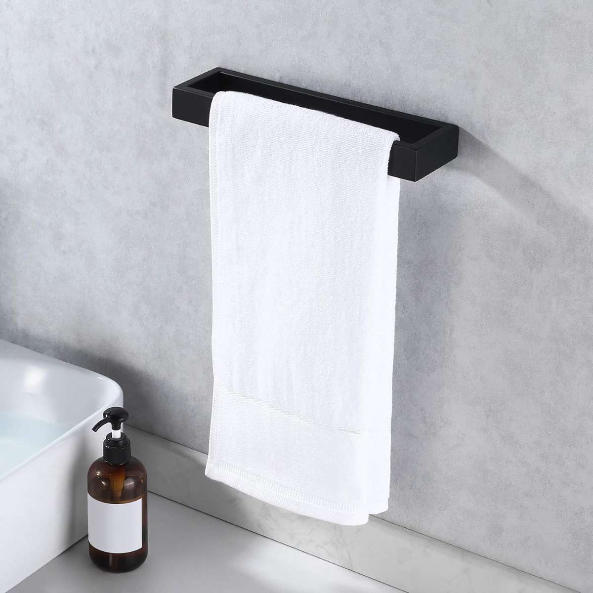 KES Hand Towel Rack Black Towel Ring, A23080-BK