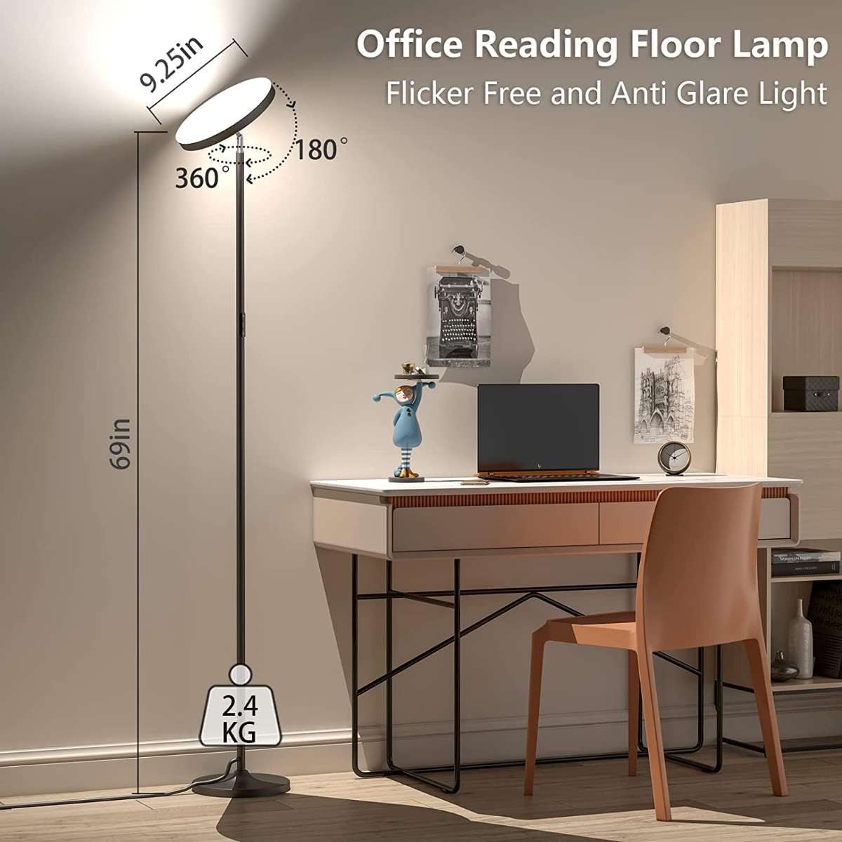 Keepsmile Dual Side Lighting LED Floor Light with Remote Smart App